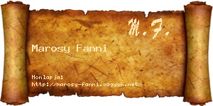 Marosy Fanni névjegykártya